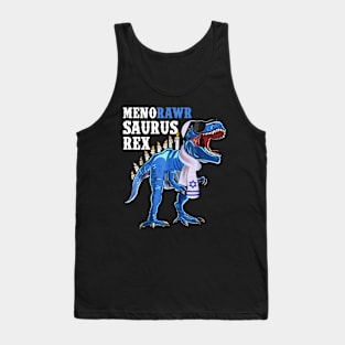 Menorawrsaurus Rex Dinosaur Hanukkah Shirt for Boys Tank Top